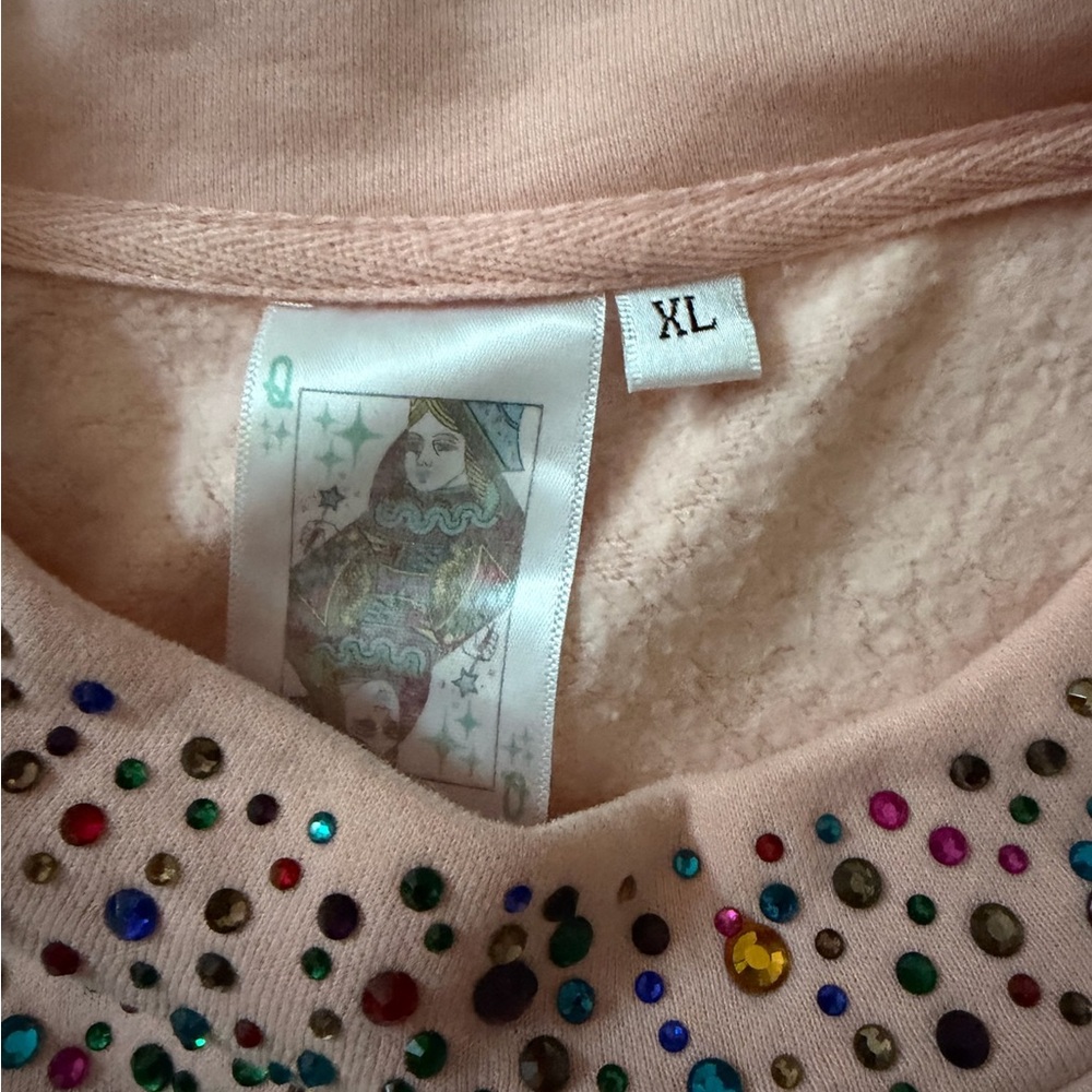 Queen Of Sparkles Set Pink Rhinestone Puff Sleeve Shirt And Skirt Women’s XL - Picture 8 of 8